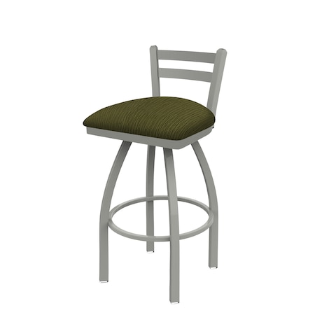 25 Low Back Swivel Counter Stool,Nickel Finish,Graph Parrot Seat